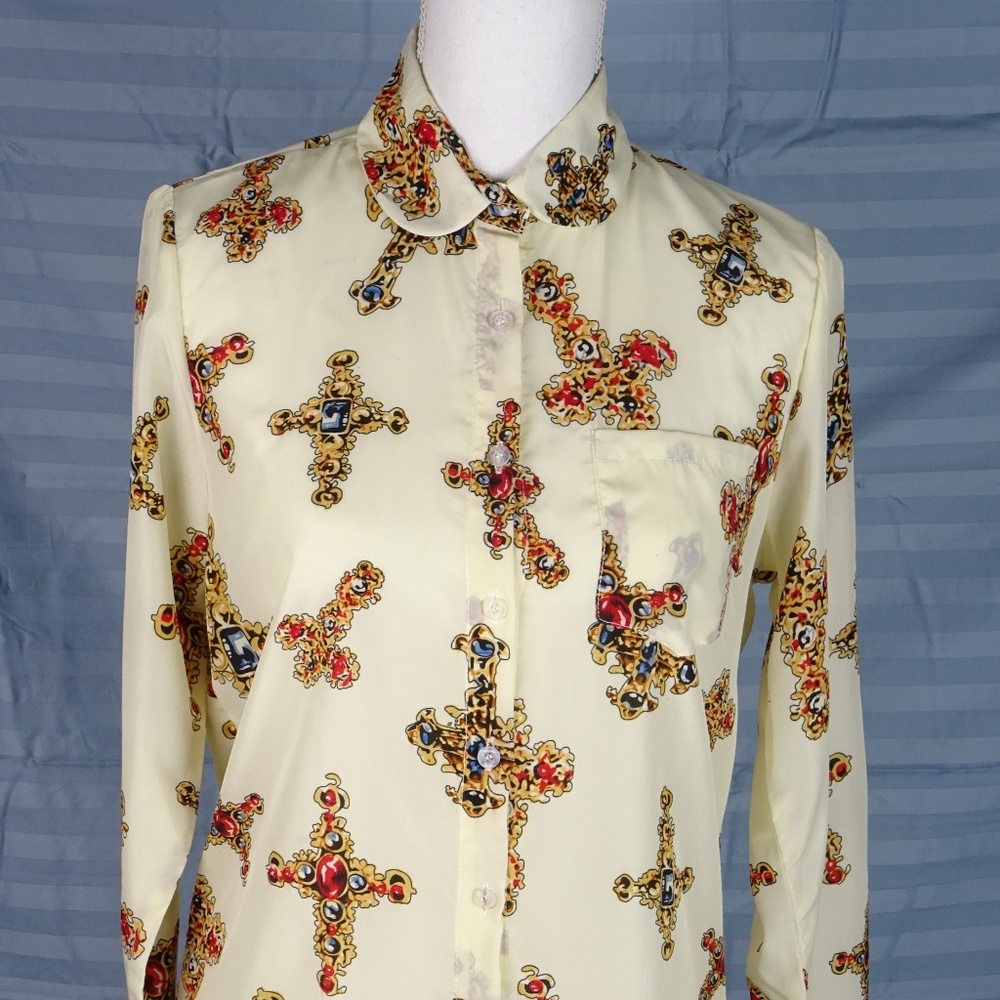 LivaGirl Sheer Blouse Long Sleeves buttom down